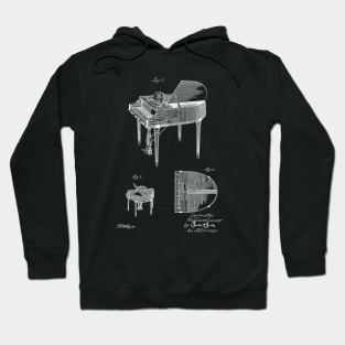 Piano Vintage Patent Drawing Funny Novelty Hoodie